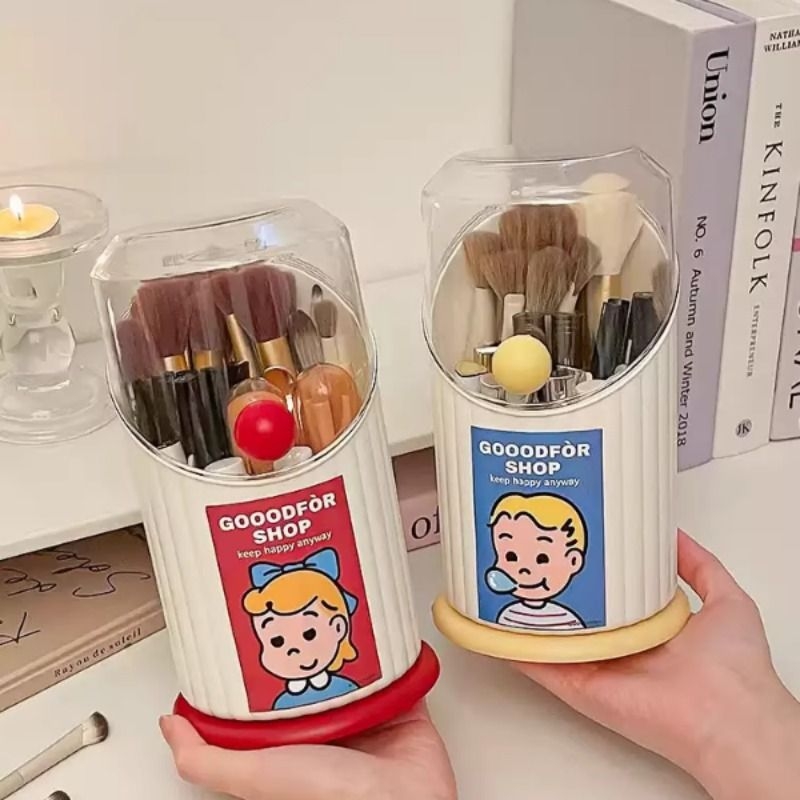 化妆刷收纳筒分格防尘梳妆台化妆品收纳盒口红眼影置物架桌面笔筒
