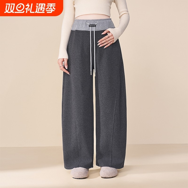 ellieluke孕妇阔腿裤冬外穿加绒加厚弯刀休闲裤不勒肚子保暖