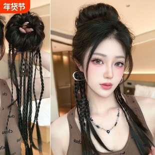 假发花苞丸子头辫子麻花拳击小辫增高颅顶长发马尾增发量龙须发圈
