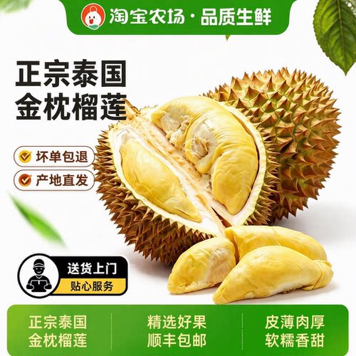 泰国榴莲金枕头新鲜水果整个进口顺丰包邮整箱批发当季鲜果千层