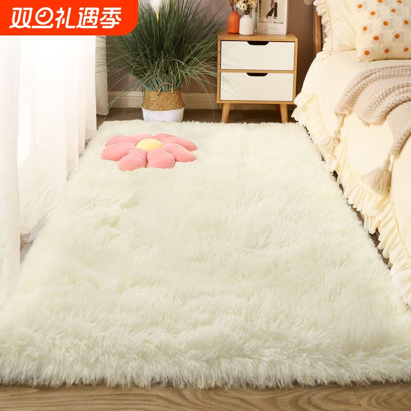 丝毛地毯客厅卧室茶几床边满铺可机洗加厚长毛绒飘窗坐垫地垫