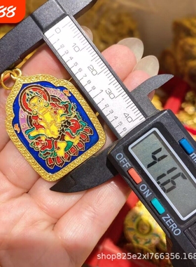 新款沙金黄财神吊坠珐琅彩工艺项链毛衣链diy饰品挂件配饰无事牌