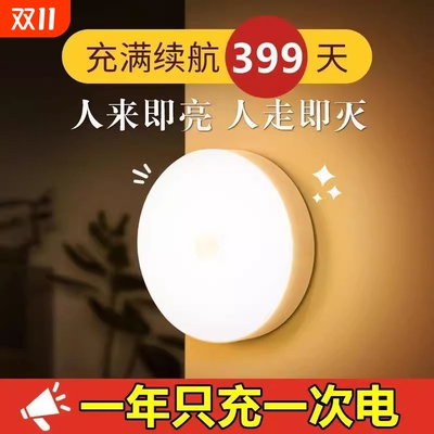 智能人体自动感应小夜灯人来即亮人走即灭夜间楼道灯走廊入户门口