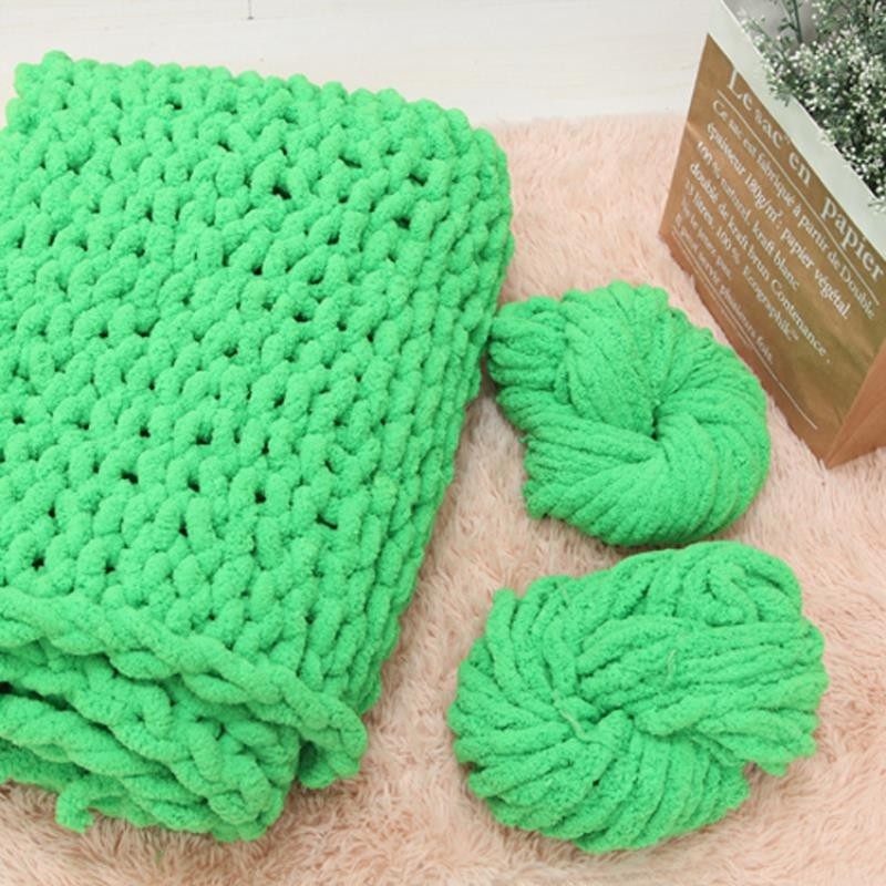 冰条线雪尼尔毯新款超粗特粗手编毛线毯手臂针织毯沙发盖毯