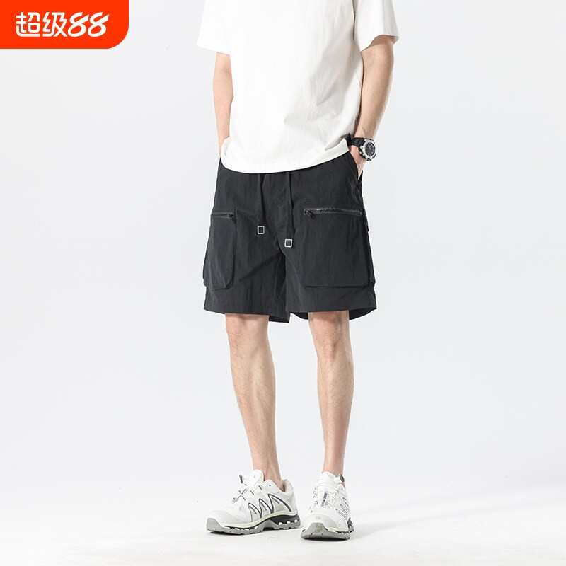 夏季薄款男士多口袋拉链工装短裤图片