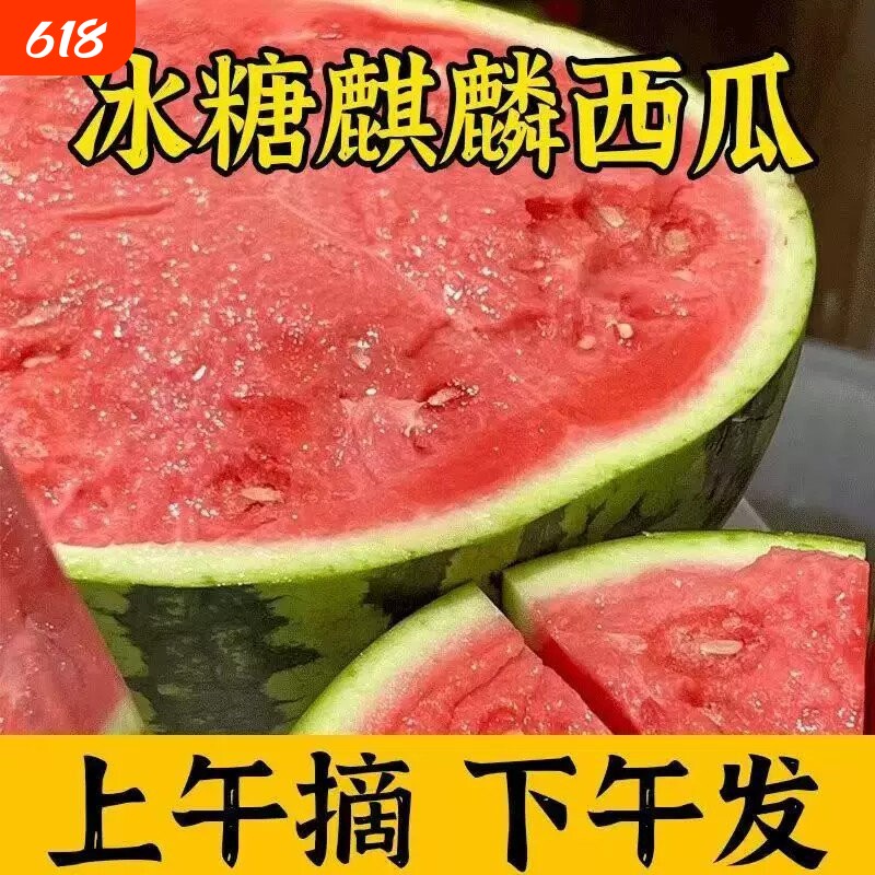 冰糖麒麟西瓜鲜甜多汁正宗美都麒麟瓜应季新鲜水果批发价无籽有籽