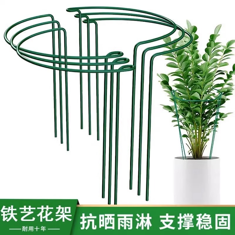 花架防倒支撑杆蟹爪兰杆绿植园艺兰花撑支架护撑植物花卉包塑铁艺