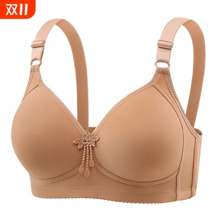 大码 女士内衣女无钢圈聚拢提胸罩中老年妈妈文胸收副乳罩杯 薄款