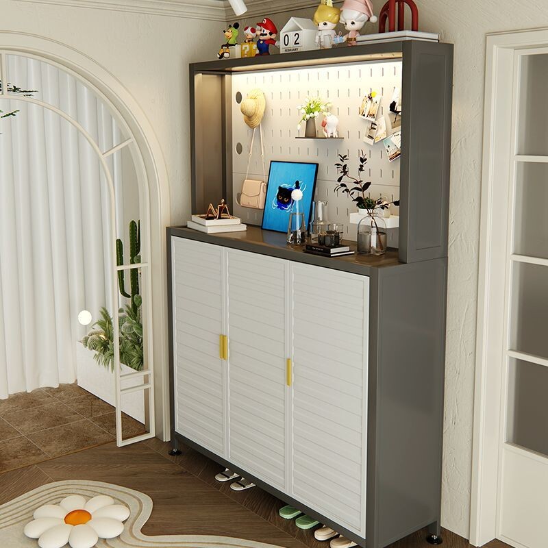 钢制鞋柜家用门口入户玄关靠墙一体落地收纳柜多层防尘大容量鞋架