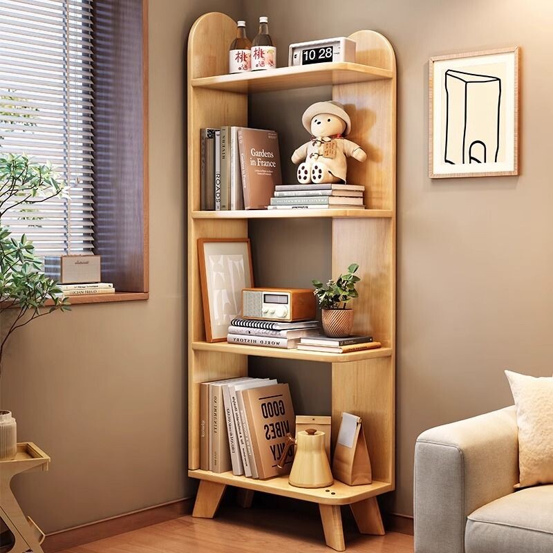 c实木书架置物架落地靠墙客厅收纳架学生小书柜多层储物架组玩具