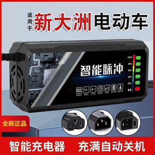 适用原装 新大洲电动车电瓶充电器48V12AH60V20AH72V30A新国标铅酸
