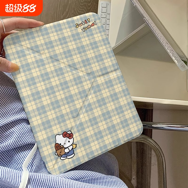 适用华为matepad115s保护套2024新款matepadair12保护壳平板pro11英寸带笔槽air10.8柔光版Y折亚克力条纹凯蒂