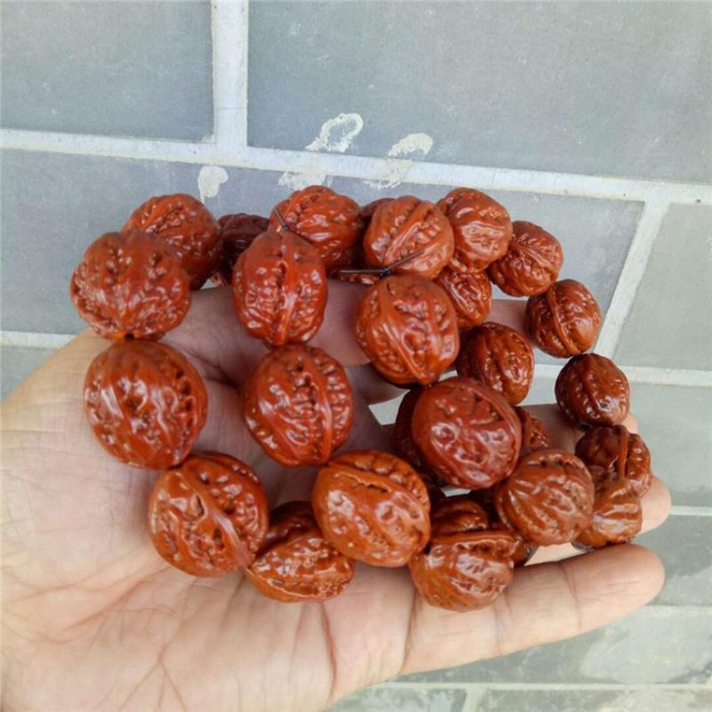 文玩京八棱小尺寸小秋子桃核胡手串机刷正圆麻核桃手持