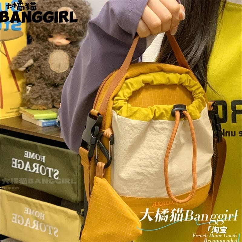 大橘猫潮出游轻便斜挎小包包手机包学生上课水壶袋中性运动风小包