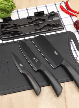 厨房家用不锈钢刀具菜刀组合套装刀套宝宝辅食水果刀切片刀防生锈