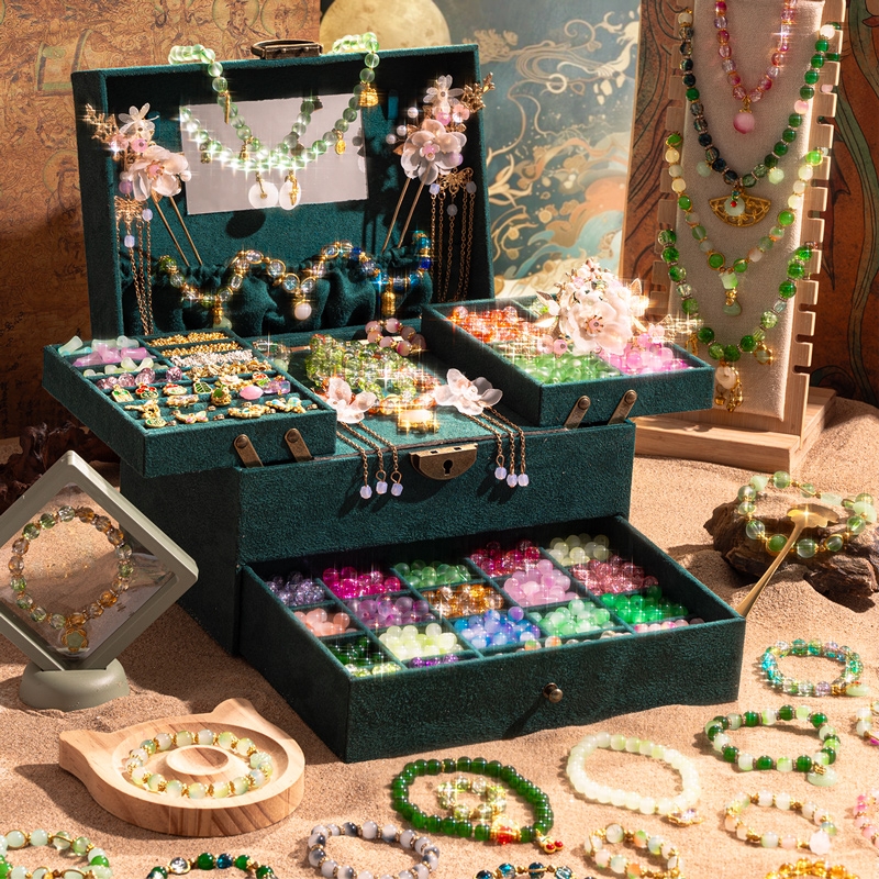 小女孩生日礼物儿童玩具益智6岁以上10女童古风手工diy串珠礼盒12