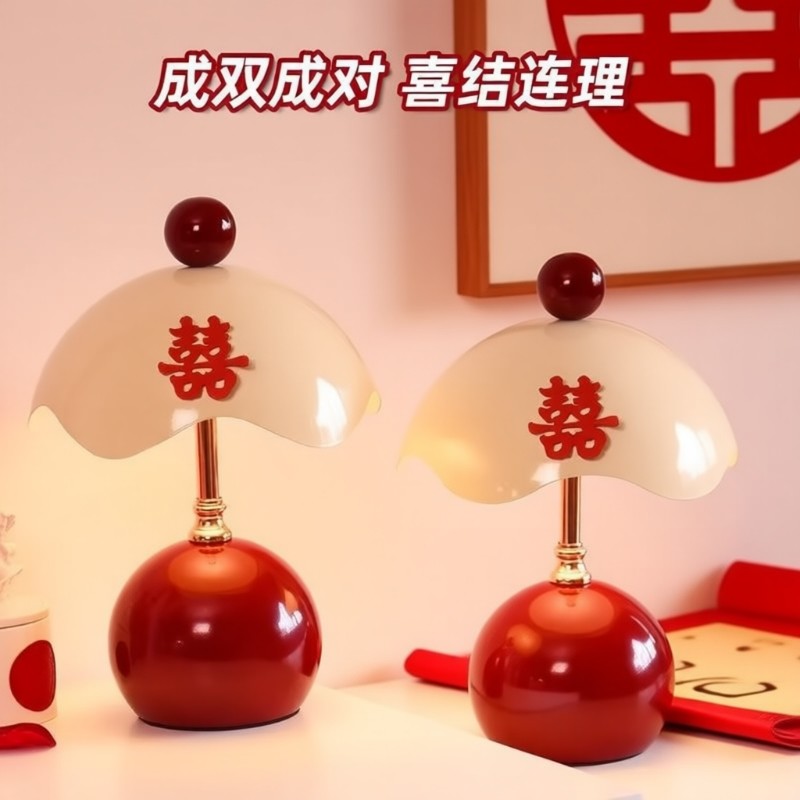 蛋壳床头灯结婚长明灯一对新娘婚房主卧室红色装饰氛围灯陪嫁礼物,家装灯饰光源,装饰台灯,淘宝优惠券,粉丝福利购,淘宝优惠卷