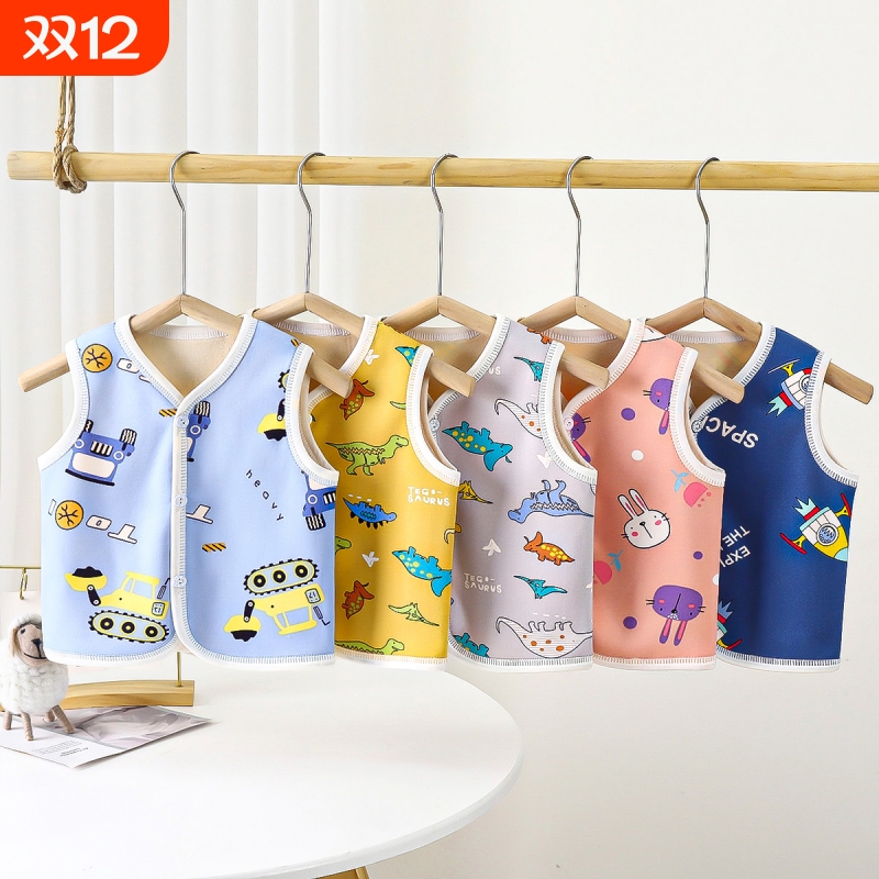 儿童加绒马甲秋冬新款婴幼儿保暖背心宝宝加厚坎肩男童女童开衫