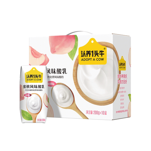 品牌认养一头牛蜜桃风味酸奶200g*10盒早餐常温酸乳发酵健康保存