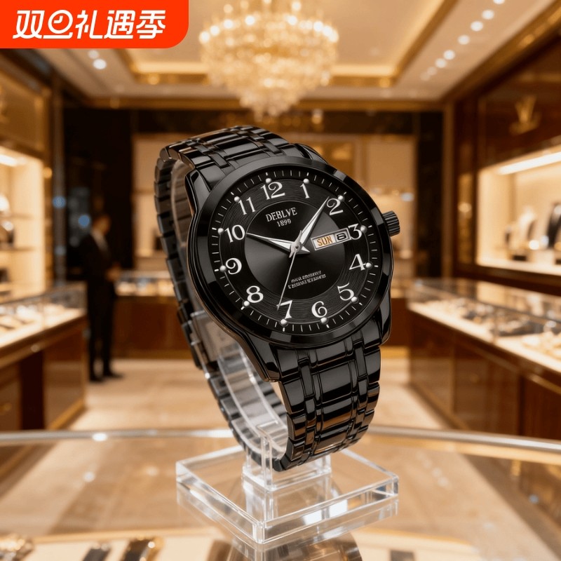 老人手表男士爸爸女款情侣表防水老年人学生石英表男款非机械表礼