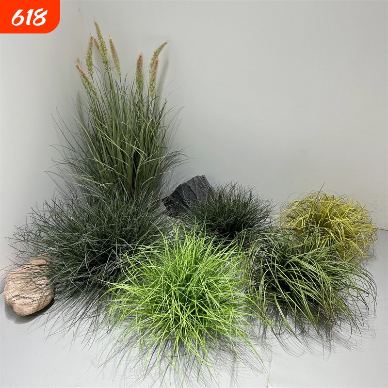 假草仿真蒲草狗尾草室内植物造景小草假芦苇草塑料微景观草丛草团