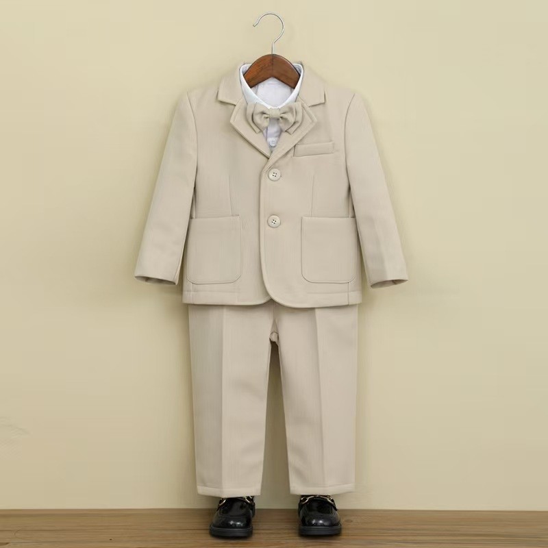 儿童西装套装男童钢琴主持朗诵演出服花秋冬加绒小西服童婚礼服