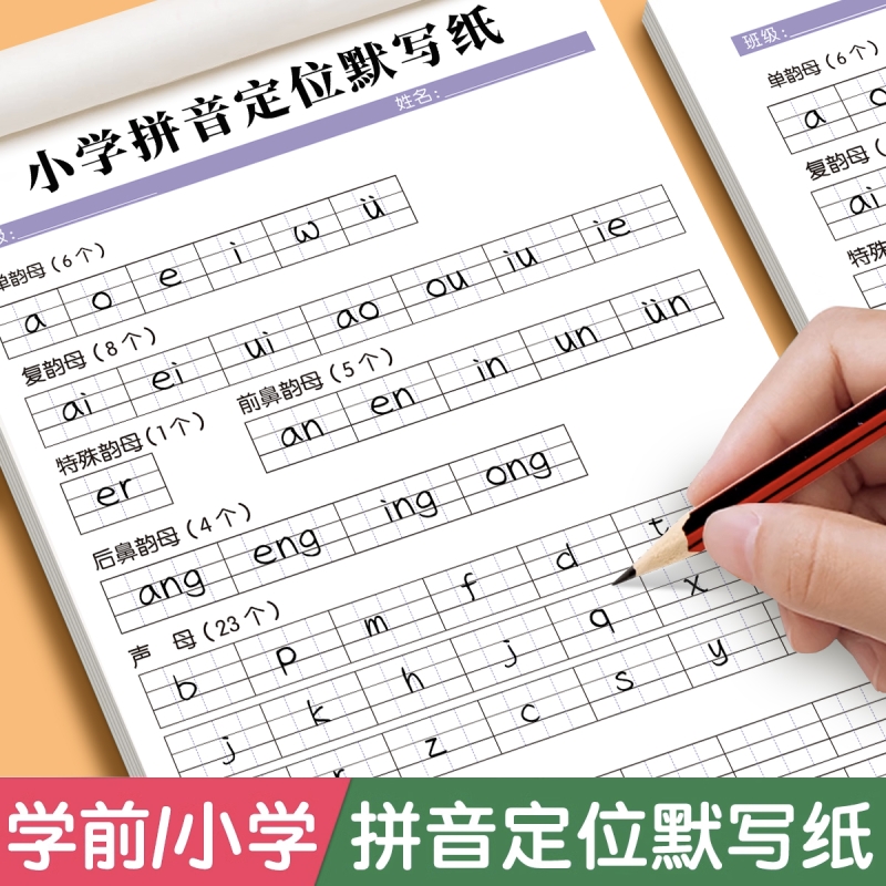 小学拼音默写纸每日一练汉语26个拼音分类听写纸儿童幼小衔接字母定