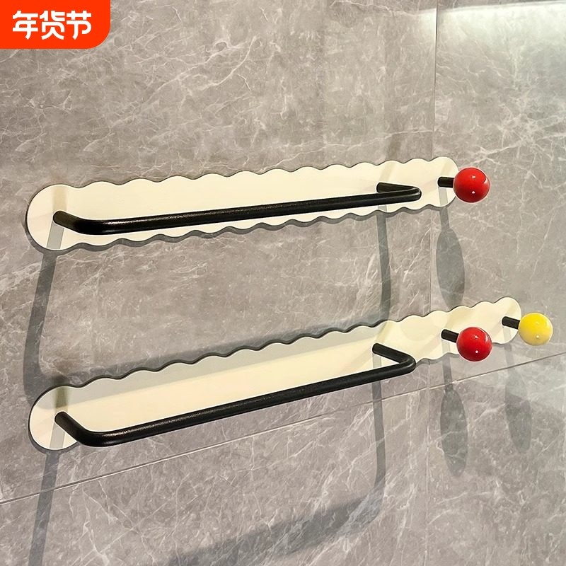 卫生间墙上毛巾架挂钩厕所免打孔浴室毛巾挂杆创意壁挂收纳置物架,家庭/个人清洁工具,浴室角架/置物架,淘宝优惠券,粉丝福利购,淘宝优惠卷