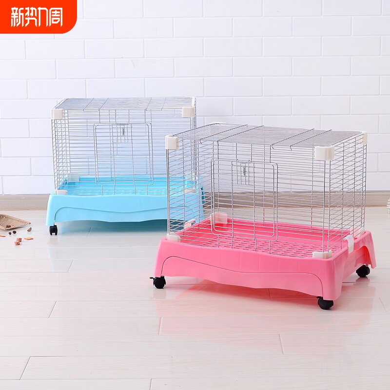 厂家批发兔笼抽屉式豪华狗笼猫笼电镀款方便清理宠物笼铁艺兔子