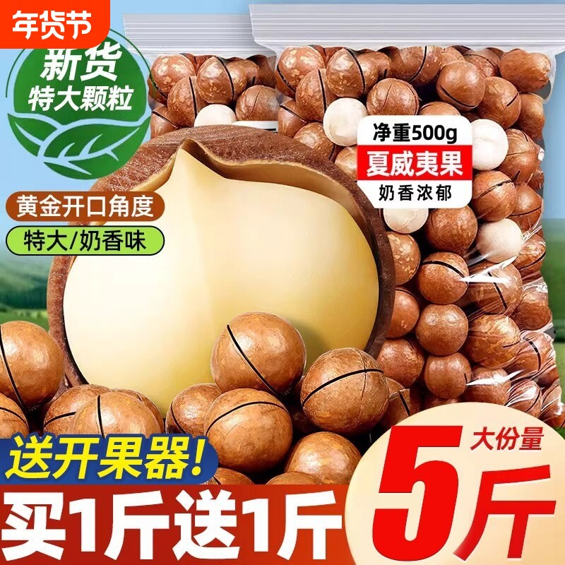 夏威夷果坚果官方旗舰店500g新年货干果仁零食散装整箱批发年货节