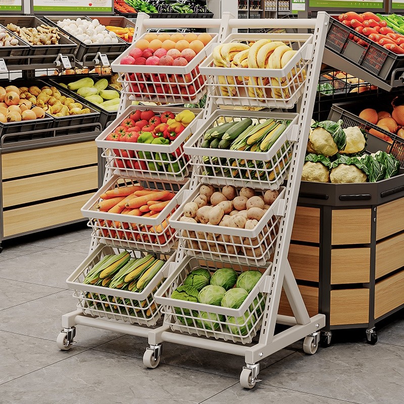 蔬菜水果置物架厨房可移动收纳架客厅零食落地多层菜篮子收纳筐