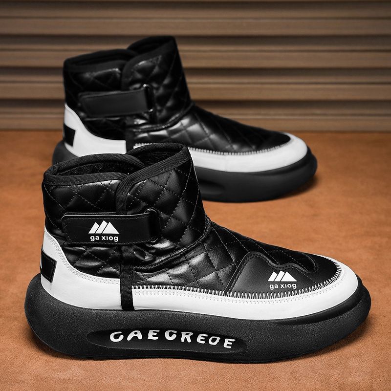 东北雪地靴男冬季加绒保暖面包棉鞋零下40度防水防滑皮毛一体棉靴