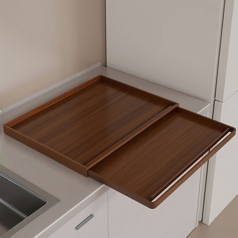 可抽拉置物架厨房台面延伸收纳架子桌子抽屉带扣储物架可伸缩拓展
