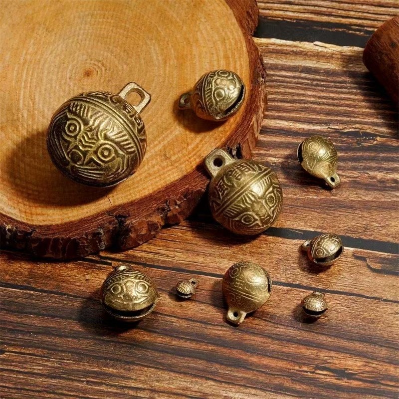 虎头铃铛纯铜diy饰品配件手工编制红绳手链脚链手机链吊饰铜铃