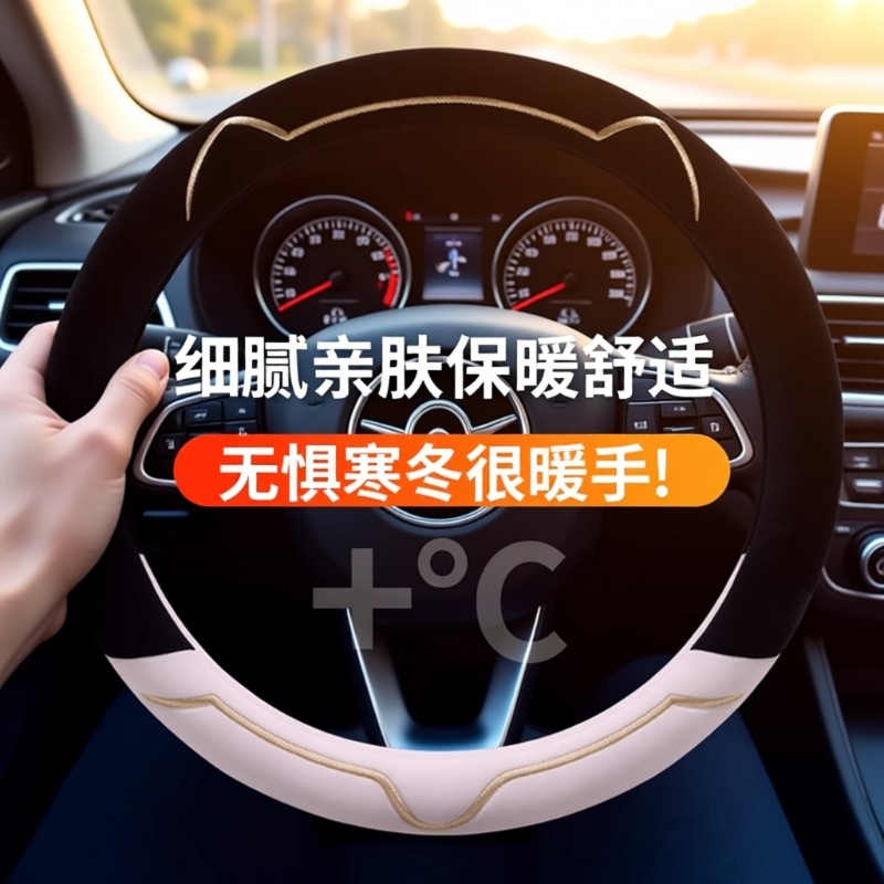 方向盘套冬季毛绒四季通用保护套26新款女可爱小猫翻毛皮汽车把套,汽车用品/电子/清洗/改装,方向盘套,淘宝优惠券,粉丝福利购,淘宝优惠卷