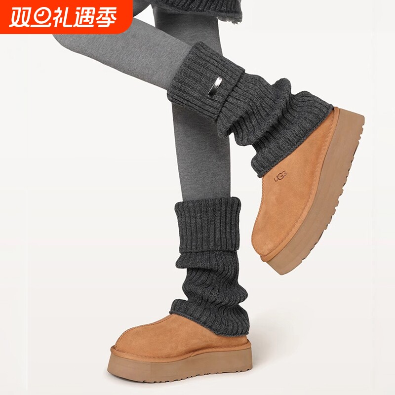 堆堆袜套女款秋冬季加厚保暖针织腿套小腿袜子女显瘦配雪地靴白色