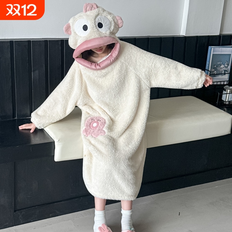 儿童小丑鱼连体睡衣秋冬季珊瑚绒