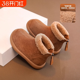 女童鞋雪地靴加绒2025新款冬季靴子儿童短靴冬鞋加厚棉鞋大童鞋子