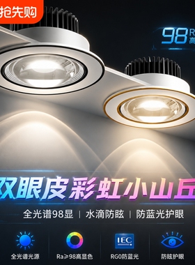 2026彩虹双眼皮小山丘射灯背景墙led嵌入式客厅cob无主全光谱防眩