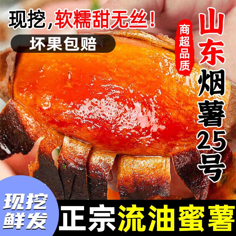 山东蜜薯烟薯25号农科院糖心地瓜红薯新鲜农家番薯沙地烤山芋生鲜