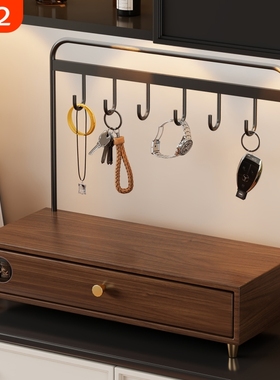 实木玄关收纳架门口放钥匙收纳盒