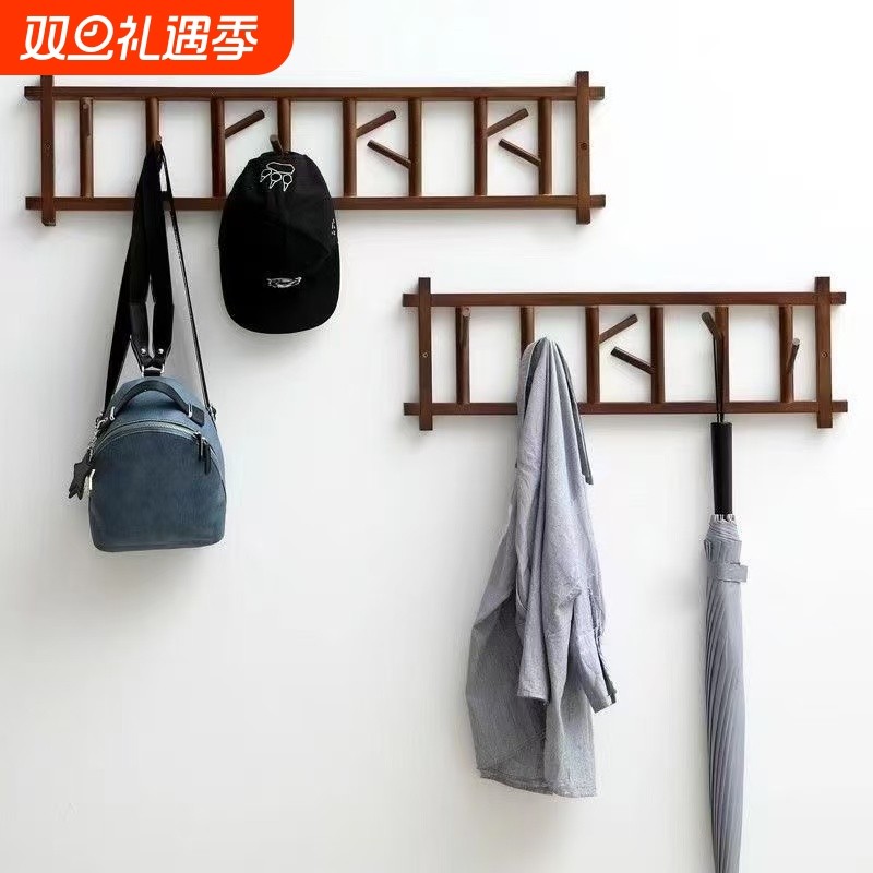 挂衣架墙上玄关门后壁挂式衣帽架创意收纳置物架卧室免打孔墙面