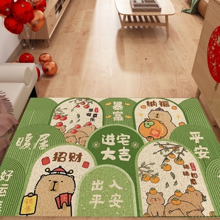 2026新款入户门垫卡通门口地垫丝圈入门脚垫门外地毯可裁剪耐脏