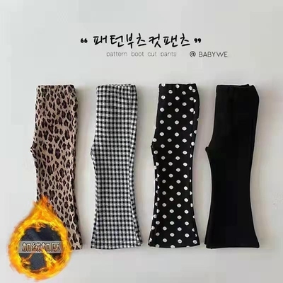 韩版洋气童裤秋冬新款女童加绒/