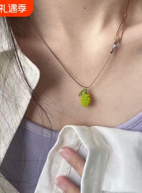 耳洞绿色设计森系无清新大感脸的葡萄耳环小耳耳饰小耳坠夹适合众