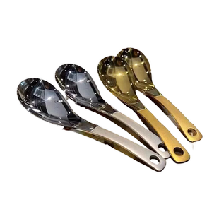 高颜值不锈钢勺子餐勺韩式甜品勺家用吃西瓜汤匙小汤勺儿童勺大号