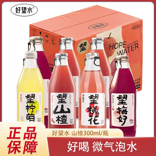好望水饮料望山楂杨梅柠檬果汁气泡水汽水碳酸饮料300ml