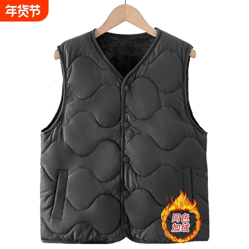 新款秋冬季加绒加棉马甲中老年女装背心大码加厚保暖内穿坎肩马夹