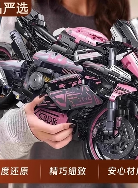 兼容乐高宝马摩托车M1000RR积木跑车拼装模型高难度大型男孩玩具