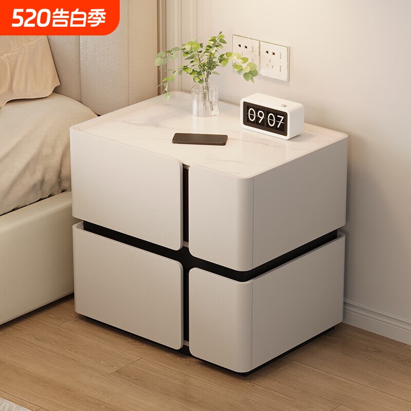 1智能床头柜卧室2026新款床边柜创意网红家用无线充电储物置物柜